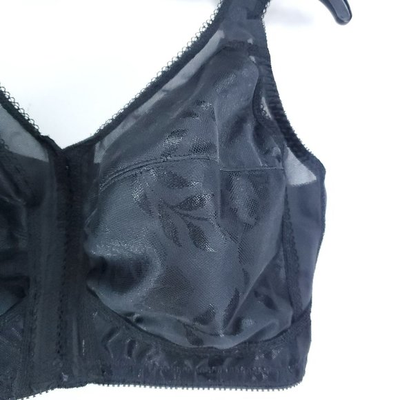 Playtex 18 Hour Front Close Wirefree Bra With Flex Back Size 40DD Black - Picture 2 of 5
